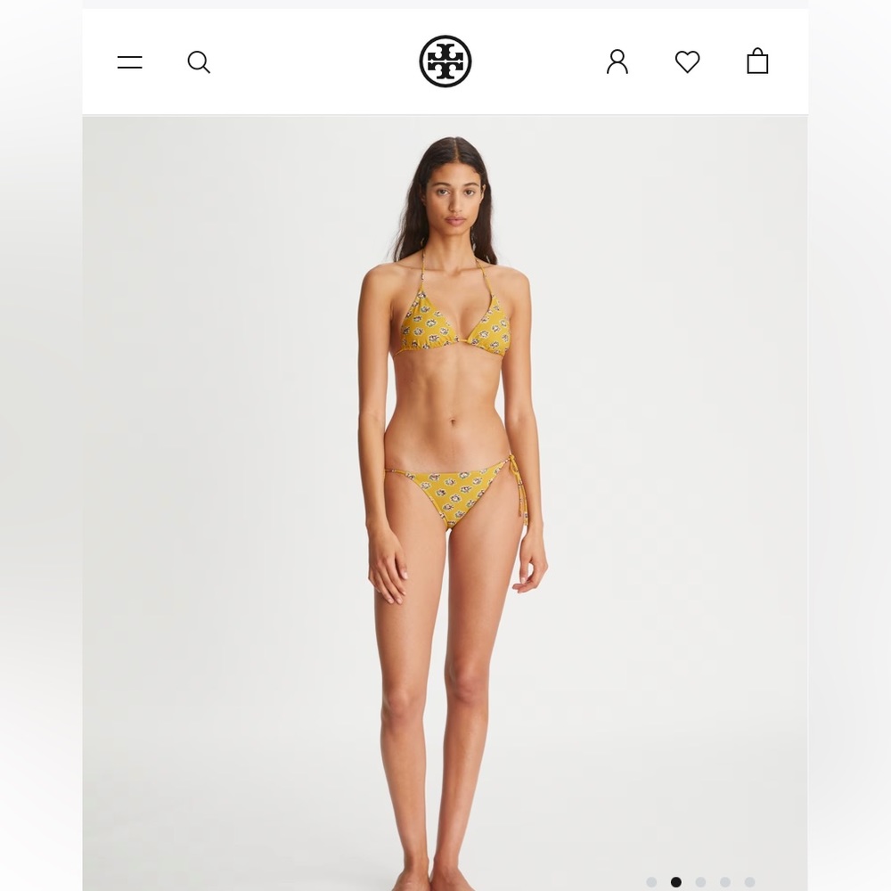 Tory Burch printed yellow garden rose string bikini small s